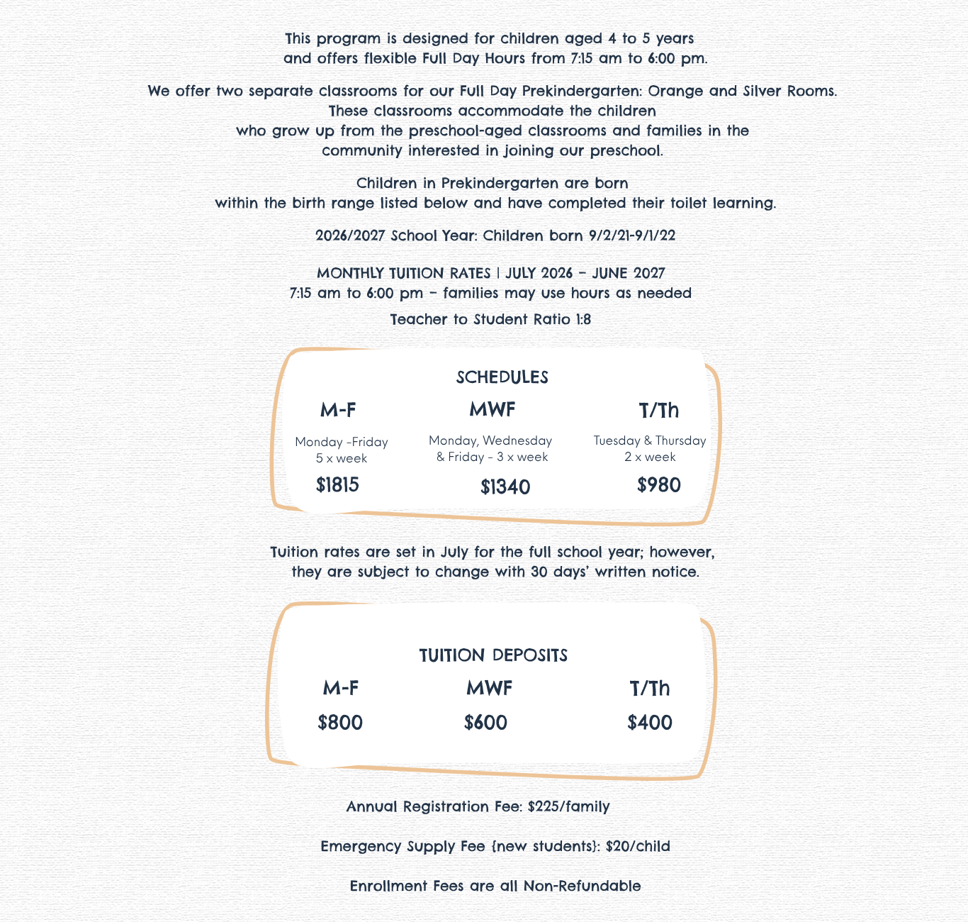 Full Day TK Details