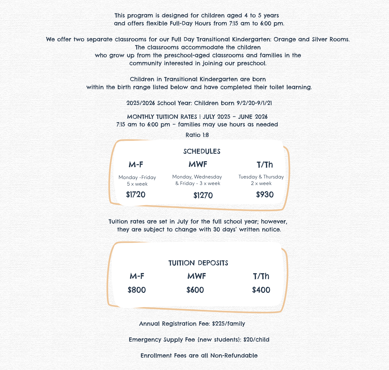 Full Day TK Details